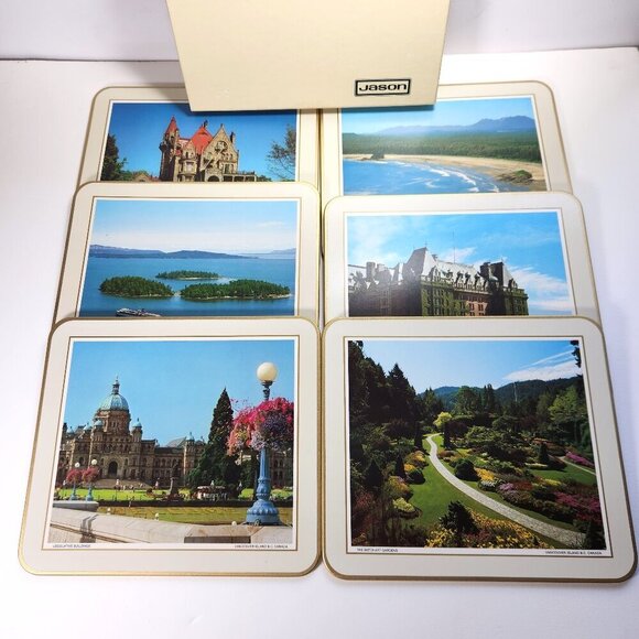 Jason Luncheon Mats Victoria Vancouver Island Set of 6 Original Box - Picture 1 of 12